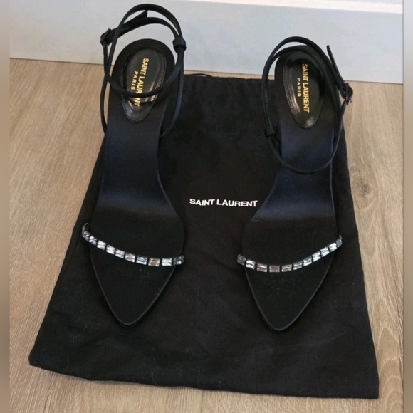 Yves Saint Laurent Shoes - Yves Saint Laurent Black Heels with Silver Accents
